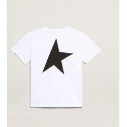 T-shirt golden goose blanc logo et étoile noire