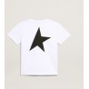 T-shirt golden goose blanc logo et étoile noire