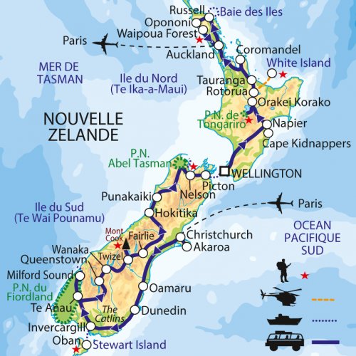 carte voyage en nouvelle zélande